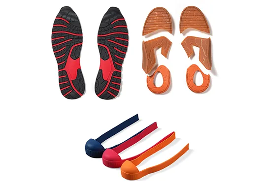 アウトソール、ミッドソール、フォクシングテープ